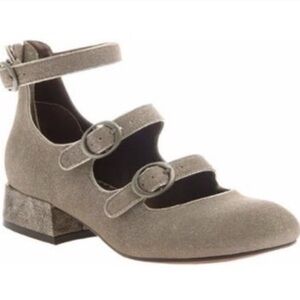 New Poetic Licence Baby Feet Mary Jane Shoes gray blocky heel multiple buckles